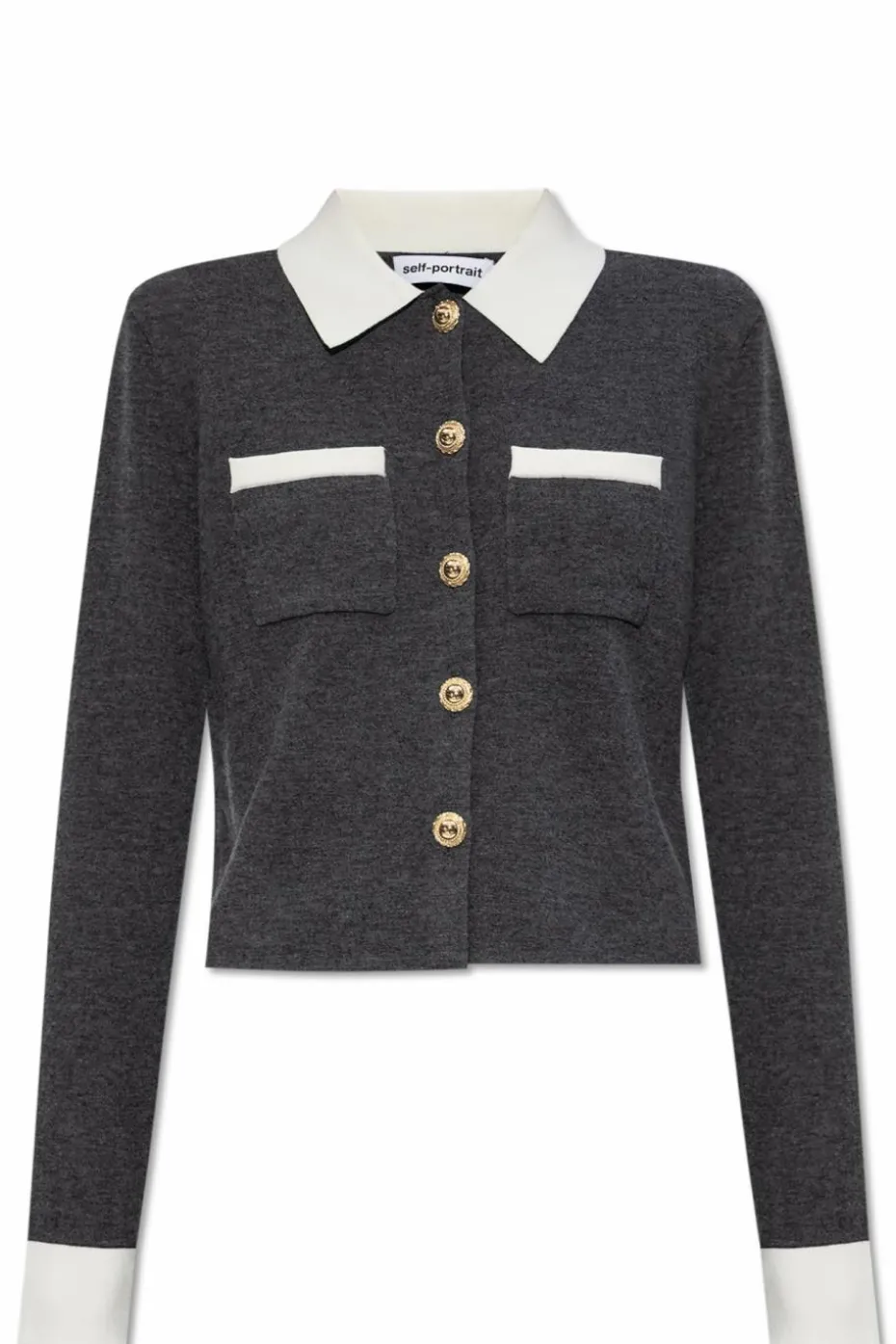 Self-Portrait GREY Button-up cardigan