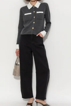 Self-Portrait GREY Button-up cardigan