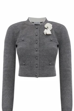 Self-Portrait GREY Cardigan with applique