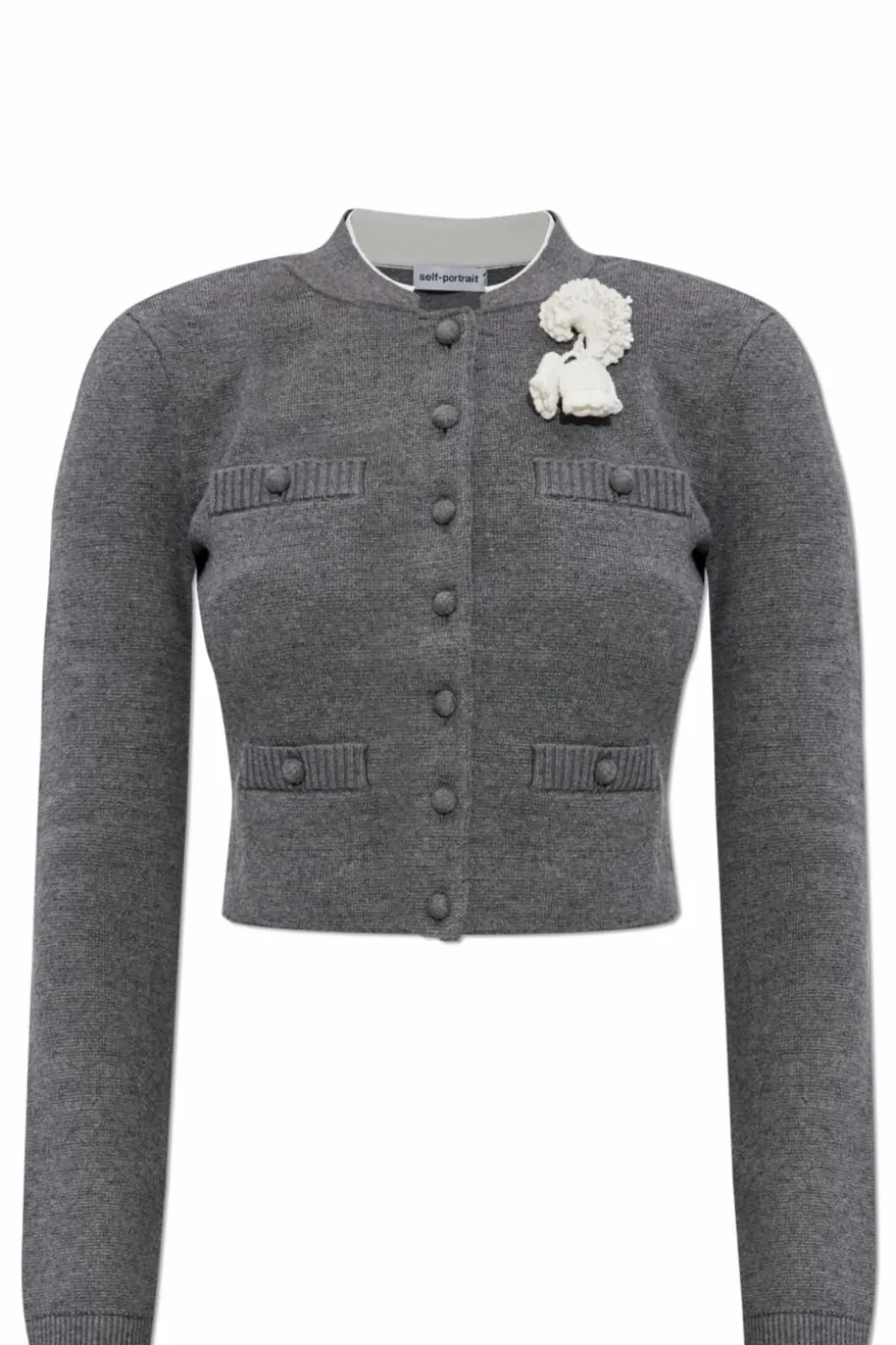 Self-Portrait GREY Cardigan with applique