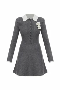 Self-Portrait GREY Dress with appliqué