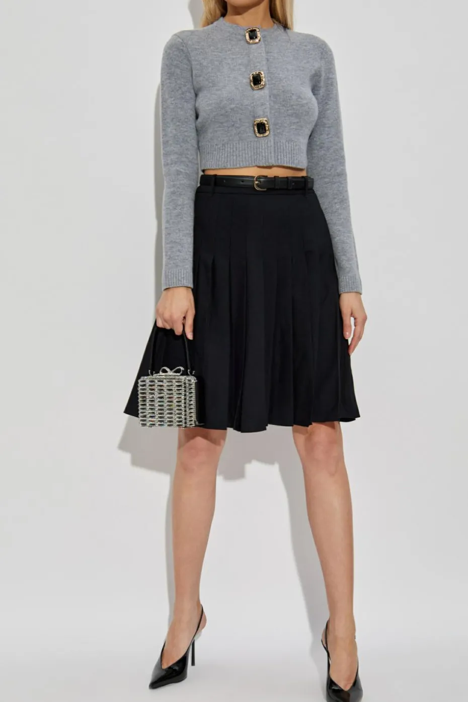 Self-Portrait GREY Short cardigan