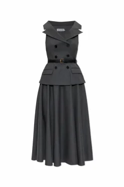 Self-Portrait GREY Sleeveless dress