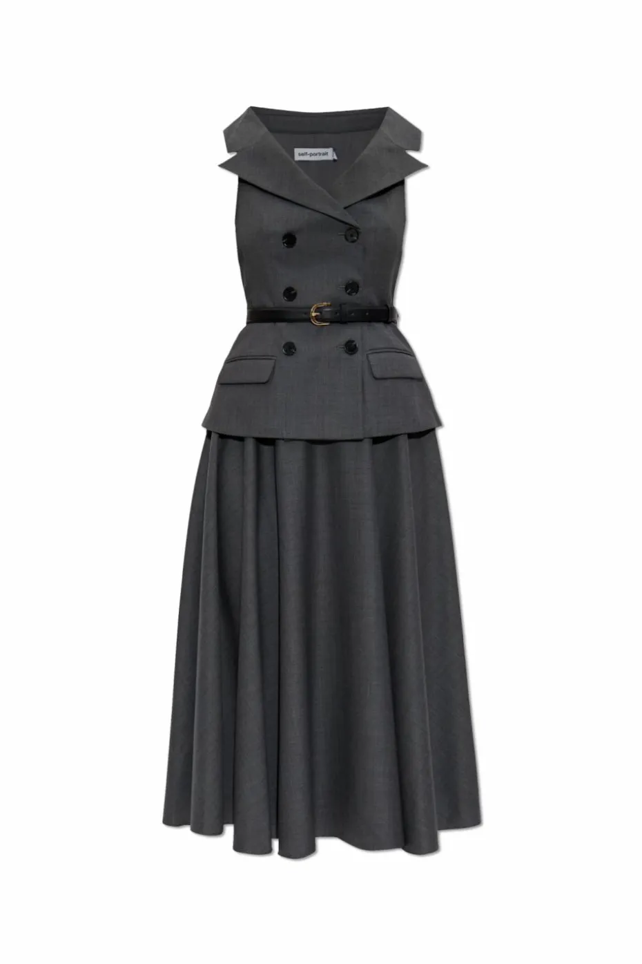 Self-Portrait GREY Sleeveless dress