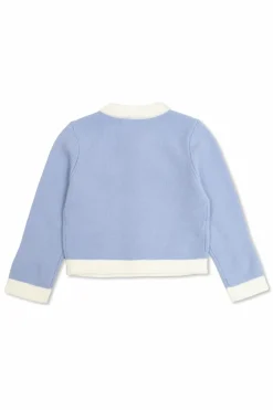 Self-Portrait Kids BLUE Cardigan with shimmering appliqués