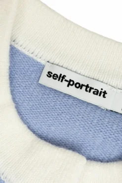 Self-Portrait Kids BLUE Cardigan with shimmering appliqués