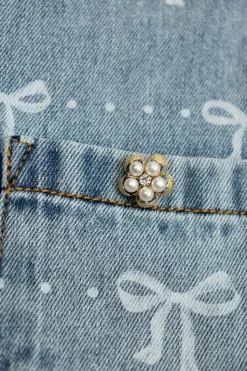 Self-Portrait Kids BLUE Denim dress