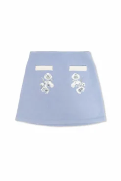 Self-Portrait Kids BLUE Skirt with shimmering appliqués