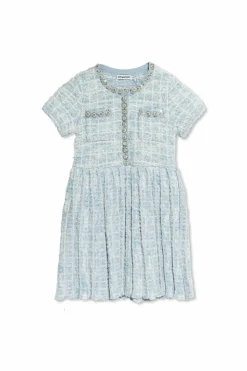 Self-Portrait Kids BLUE Tweed Dress