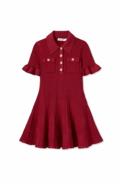 Self-Portrait Kids BURGUNDY Knit dress