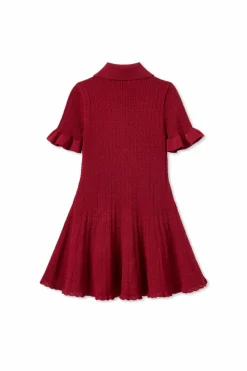 Self-Portrait Kids BURGUNDY Knit dress