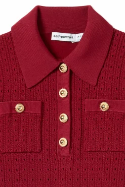 Self-Portrait Kids BURGUNDY Knit dress