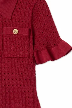 Self-Portrait Kids BURGUNDY Knit dress