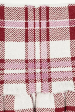 Self-Portrait Kids BURGUNDY Plaid pattern skirt