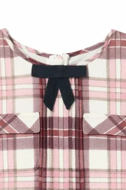 Self-Portrait Kids BURGUNDY Dress with check pattern
