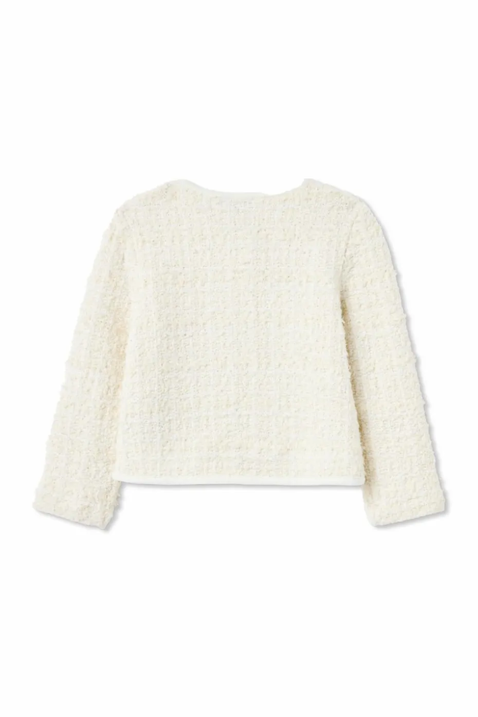 Self-Portrait Kids cream Cardigan with decorative trim