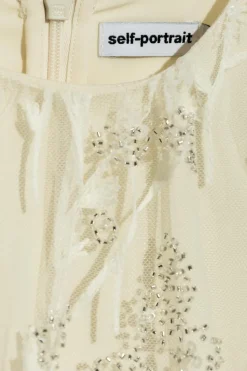 Self-Portrait Kids cream Dress with appliqués