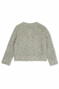 Self-Portrait Kids GREY Cardigan with shimmering appliqués