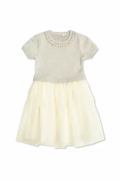 Self-Portrait Kids GREY Dress with tulle skirt
