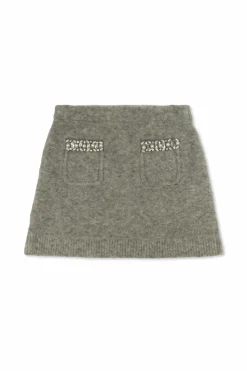 Self-Portrait Kids GREY Skirt with shimmering appliquƩs