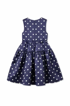 Self-Portrait Kids NAVY BLUE Dress with openwork trim