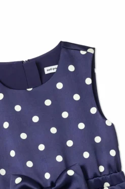 Self-Portrait Kids NAVY BLUE Dress with openwork trim