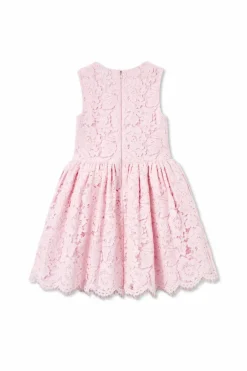 Self-Portrait Kids PINK Dress with openwork trim