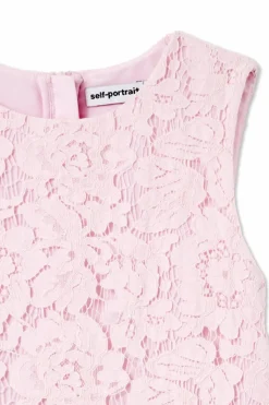 Self-Portrait Kids PINK Dress with openwork trim