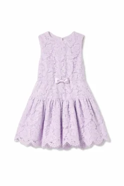 Self-Portrait Kids PURPLE Dress with openwork trim