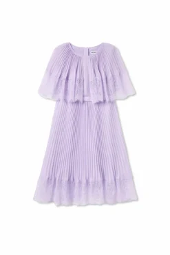 Self-Portrait Kids PURPLE Dress with lace trim