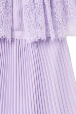 Self-Portrait Kids PURPLE Dress with lace trim