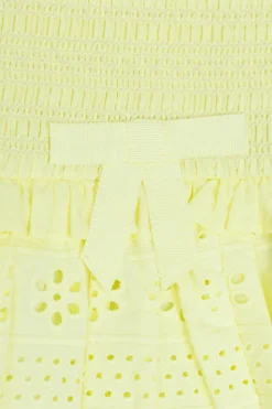 Self-Portrait Kids YELLOW Dress with openwork trim