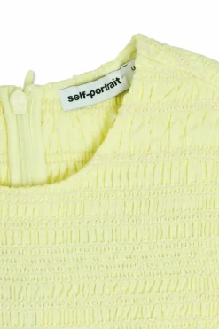 Self-Portrait Kids YELLOW Dress with openwork trim