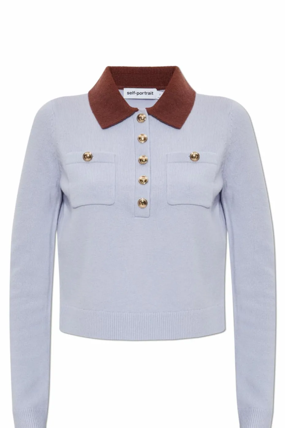 Self-Portrait light blue Sweater with collar