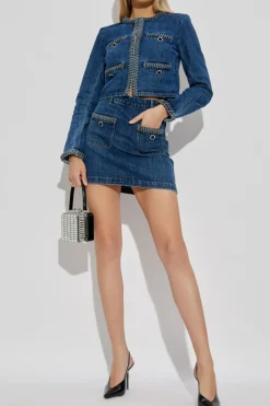 Self-Portrait NAVY BLUE Denim skirt