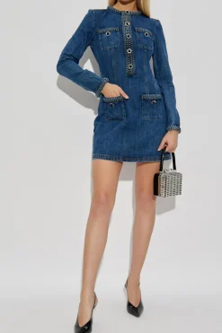 Self-Portrait NAVY BLUE Denim dress
