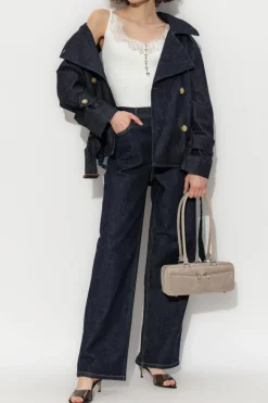 Self-Portrait NAVY BLUE High-waisted jeans