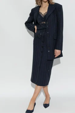 Self-Portrait NAVY BLUE Skirt with shimmering sequins