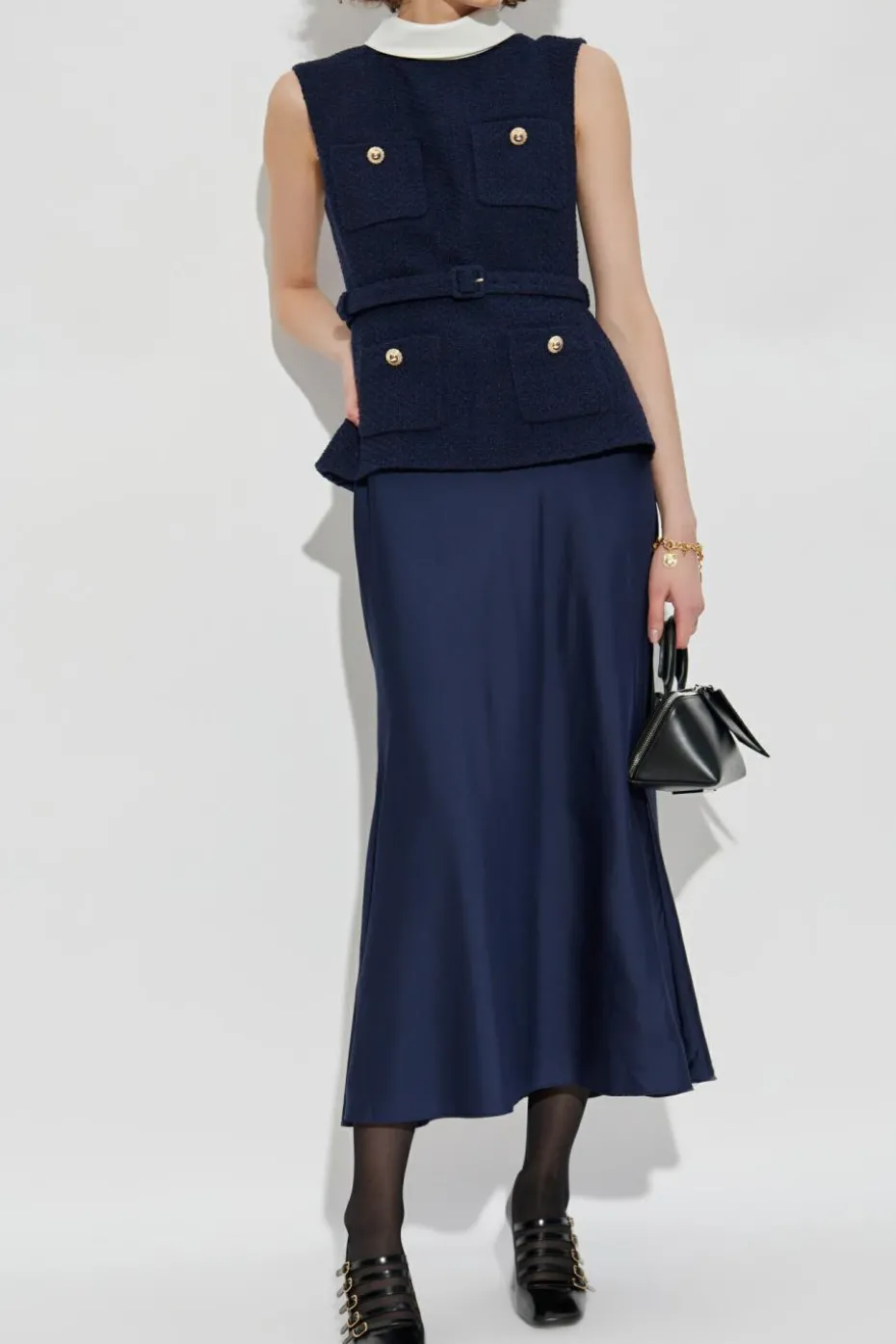 Self-Portrait NAVY BLUE Sleeveless dress