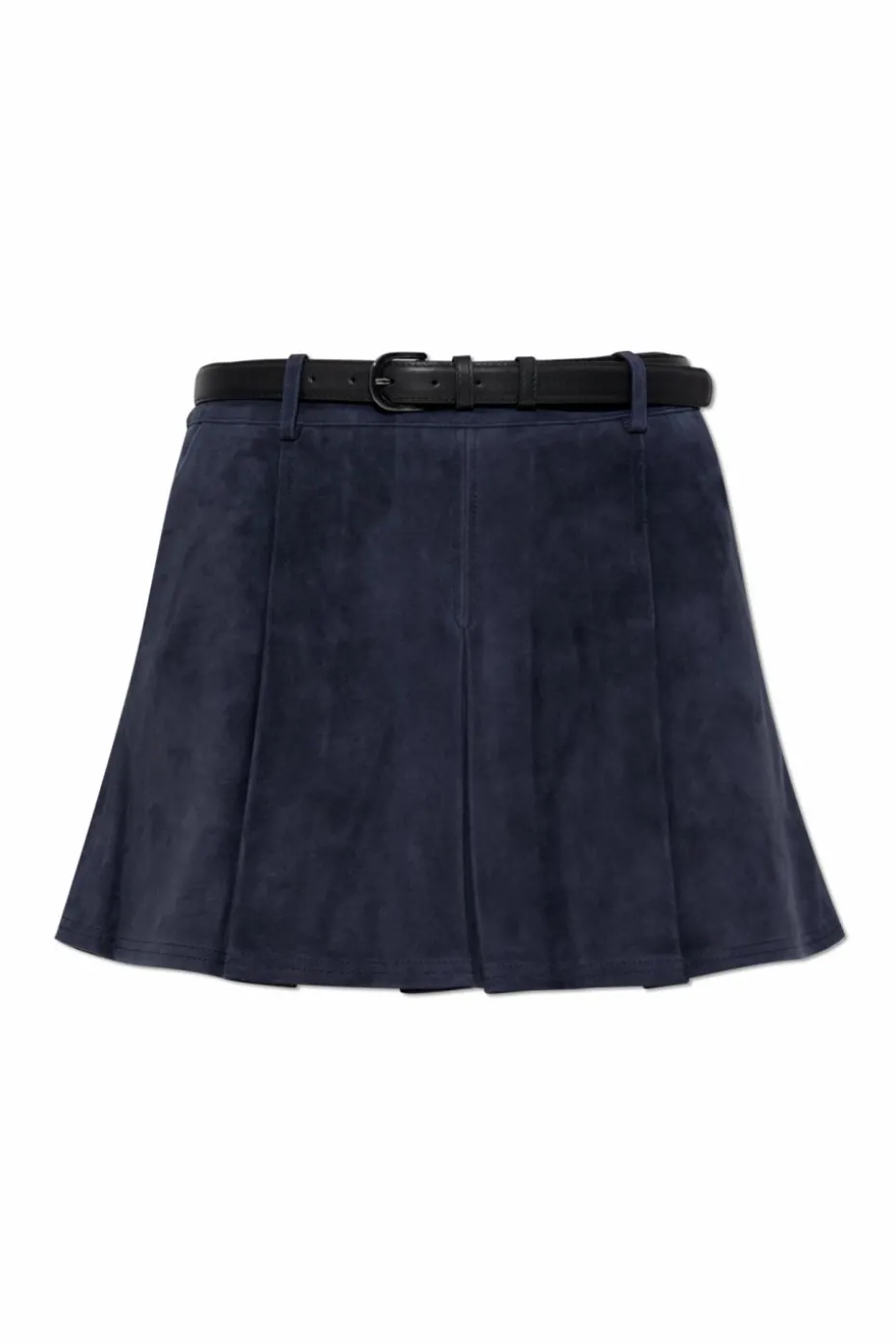 Self-Portrait NAVY BLUE Suede skirt
