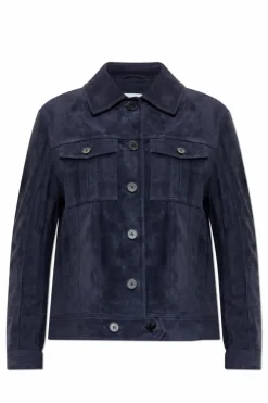 Self-Portrait NAVY BLUE Suede jacket
