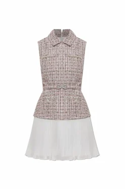 Self-Portrait PINK Dress with pleated skirt