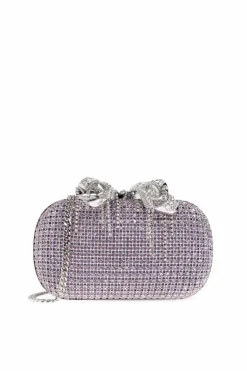 Self-Portrait PURPLE Clutch with shimmering crystals