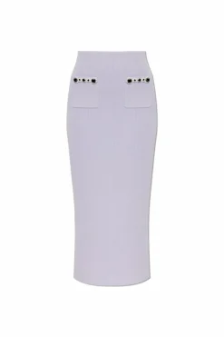 Self-Portrait PURPLE Pencil skirt with pockets