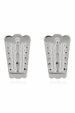 Self-Portrait SILVER Earrings with shimmering crystals