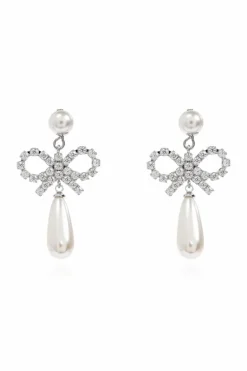 Self-Portrait SILVER Earrings with shimmering crystals
