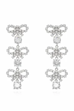 Self-Portrait SILVER Earrings with shimmering crystals
