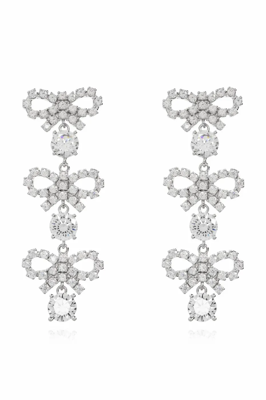 Self-Portrait SILVER Earrings with shimmering crystals