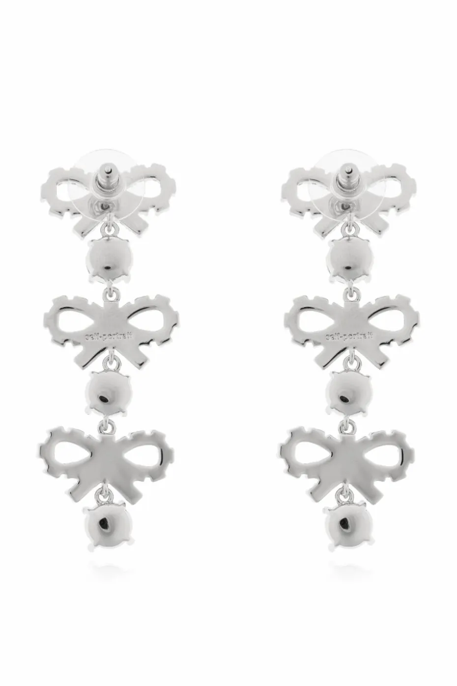 Self-Portrait SILVER Earrings with shimmering crystals