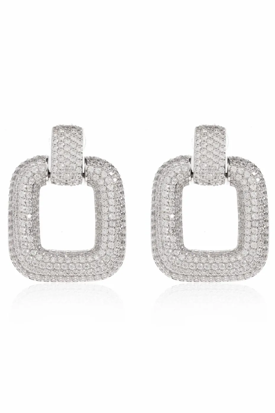 Self-Portrait SILVER Earrings with sparkling crystals